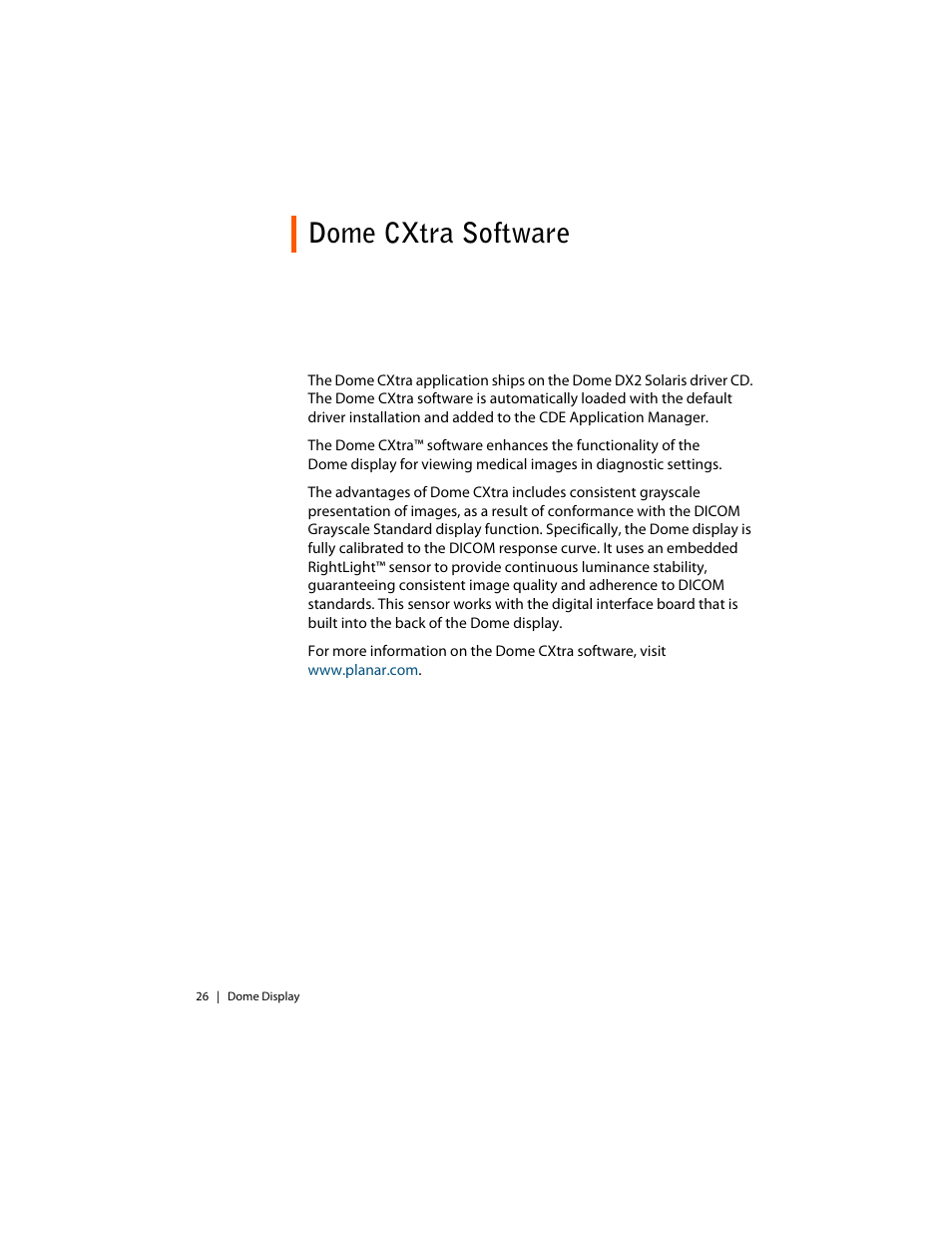 Dome cxtra software | Planar C3i/EX User Manual | Page 36 / 64