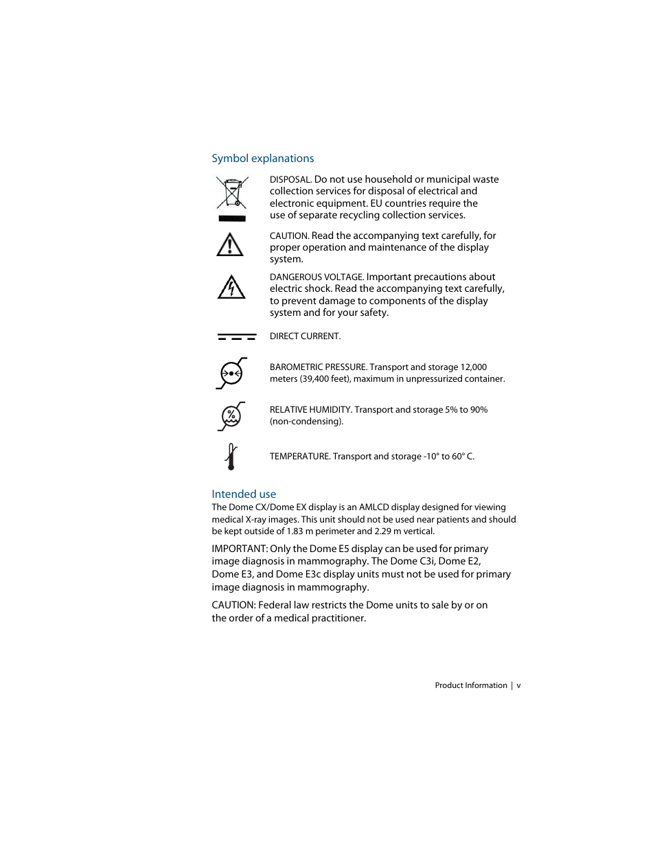 Symbol explanations, Intended use | Planar C3i/EX User Manual | Page 5 / 64