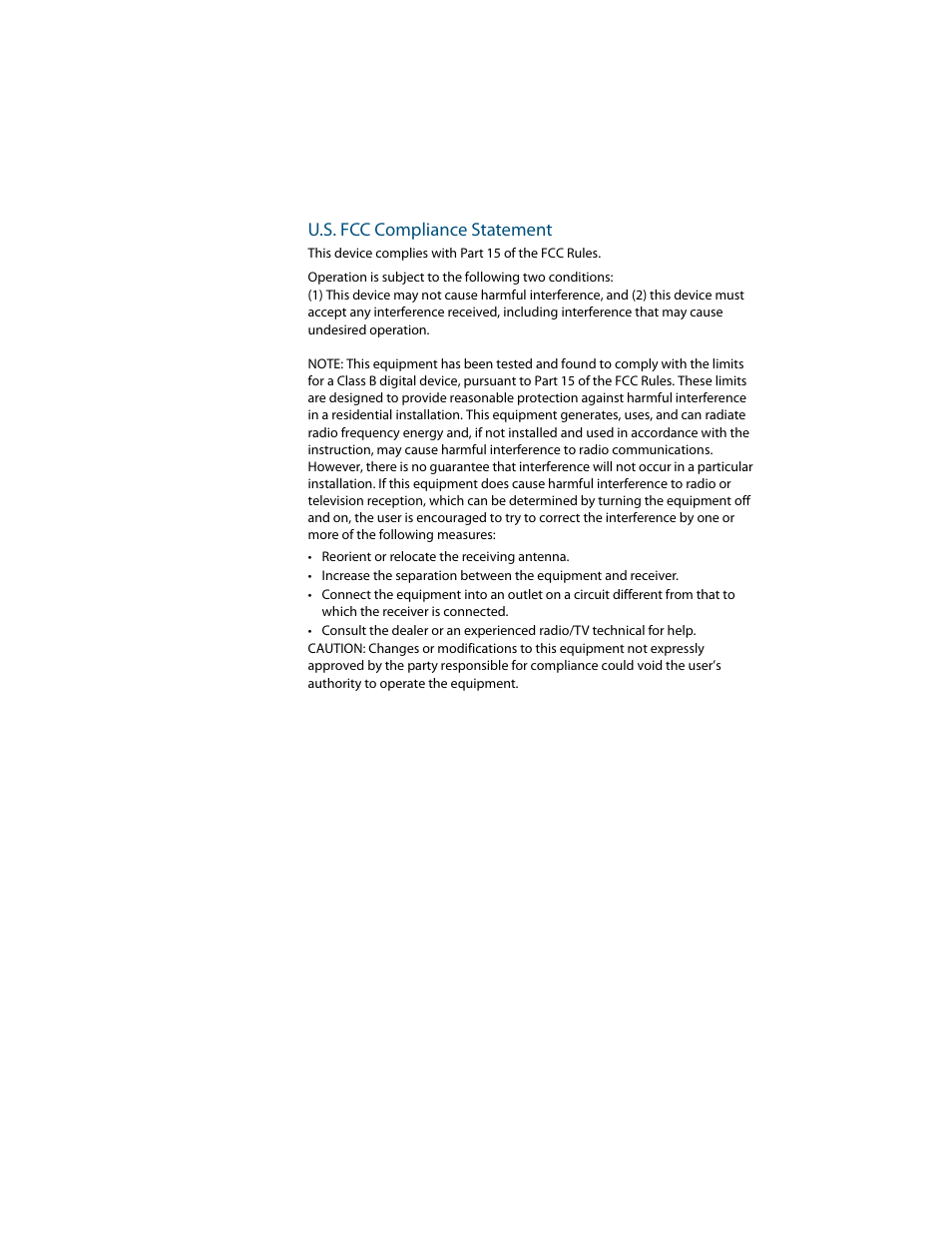 U.s. fcc compliance statement | Planar C3i/EX User Manual | Page 59 / 64