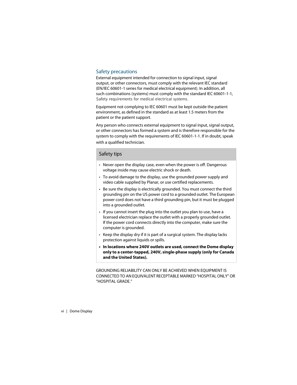 Safety precautions | Planar C3i/EX User Manual | Page 6 / 64