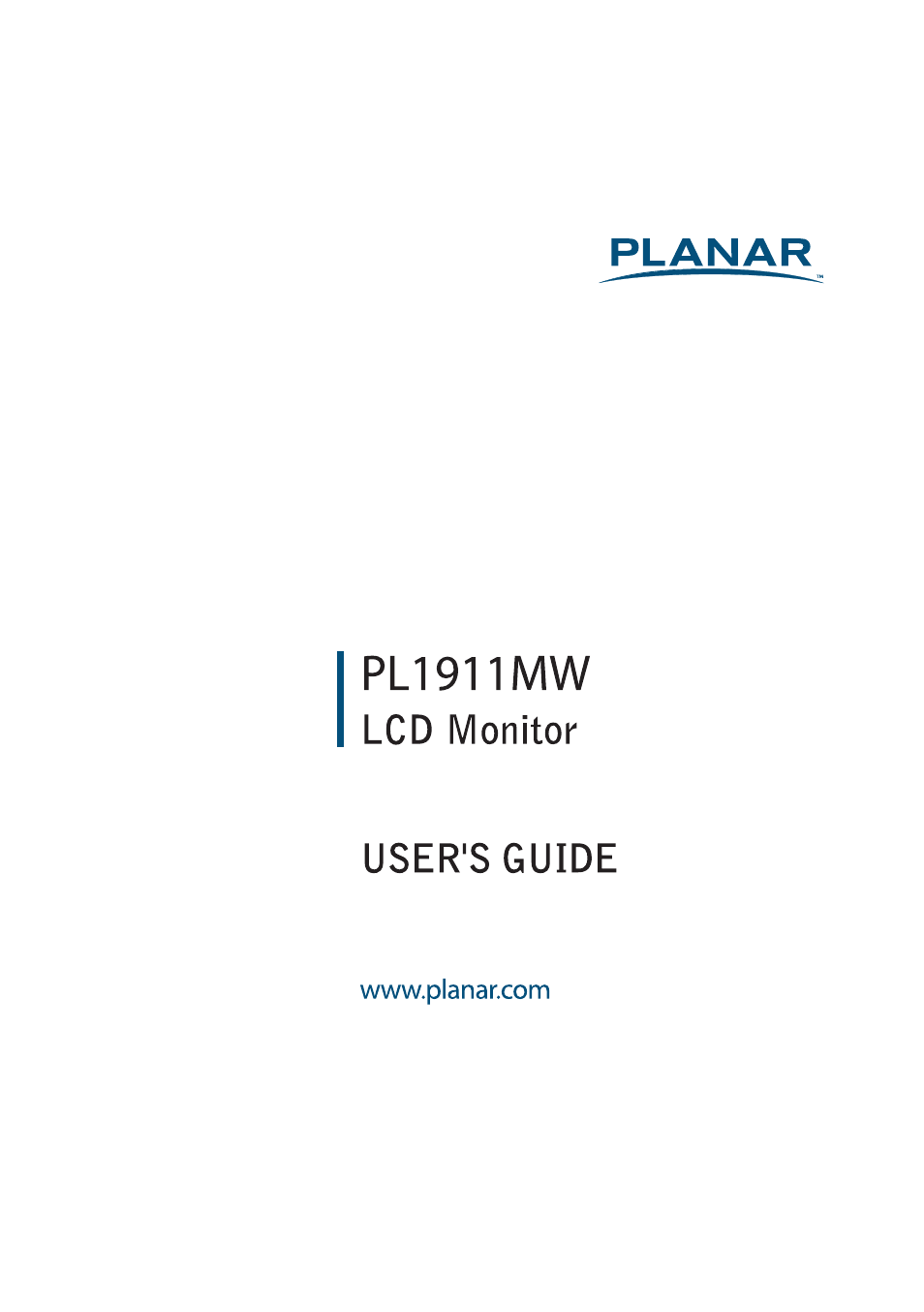 Planar PL1911MW User Manual | 20 pages