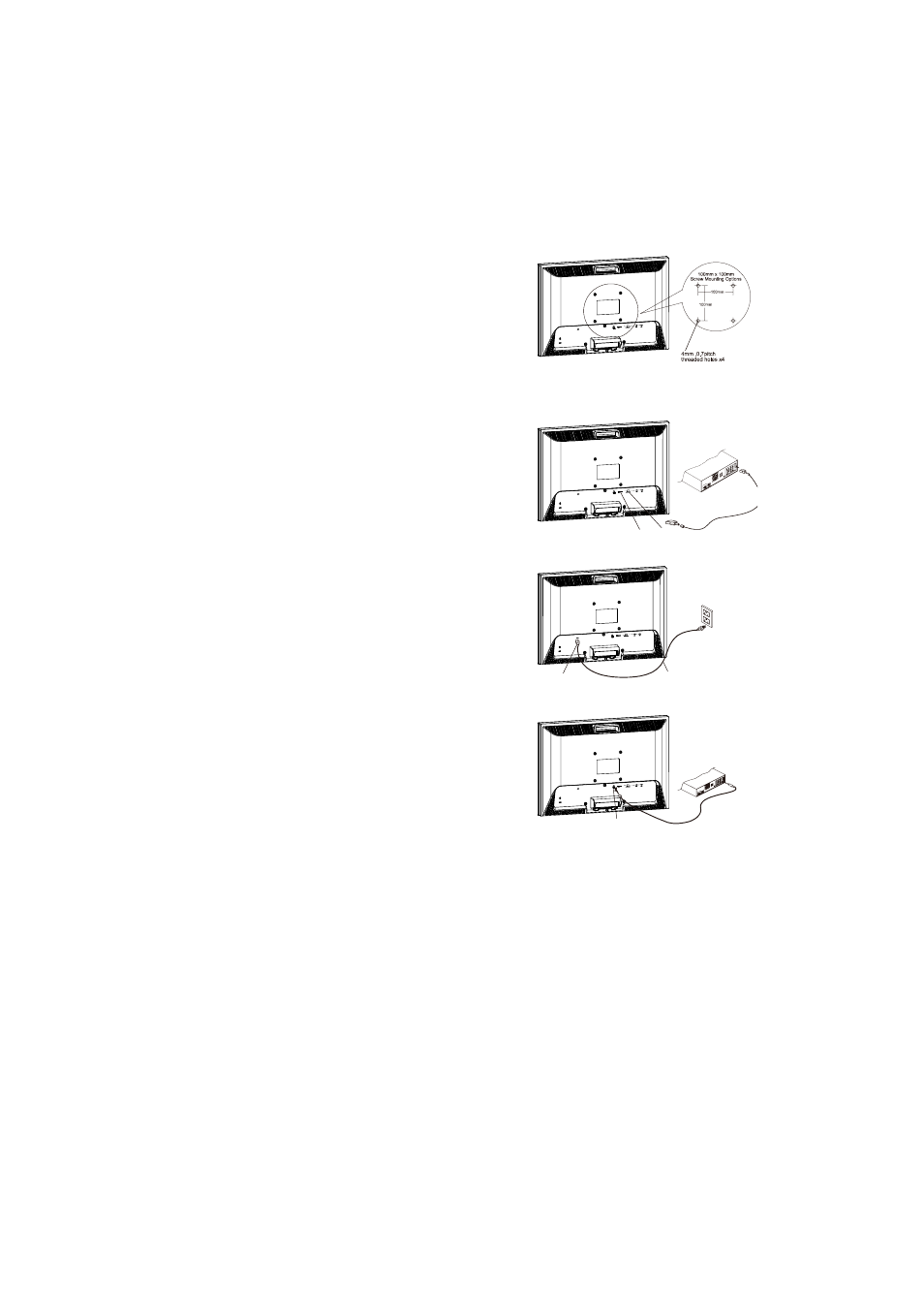 Interface for arm applications, Connecting the display, Connecting the ac power | Connecting the audio cable, Setting up the lcd monitor, Power management system | Planar PL1911MW User Manual | Page 7 / 20