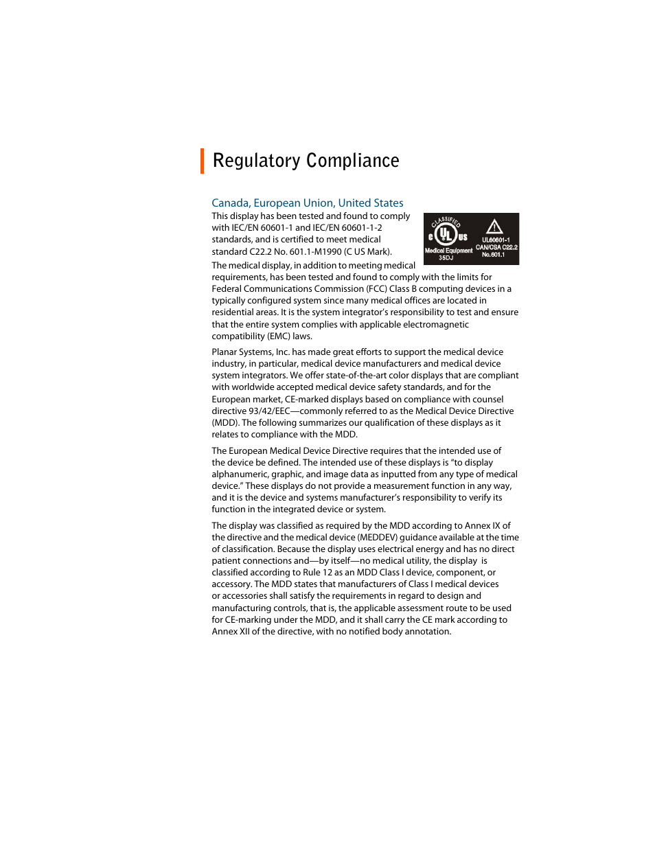 Regulatory compliance | Planar E2c Display User Manual | Page 30 / 38