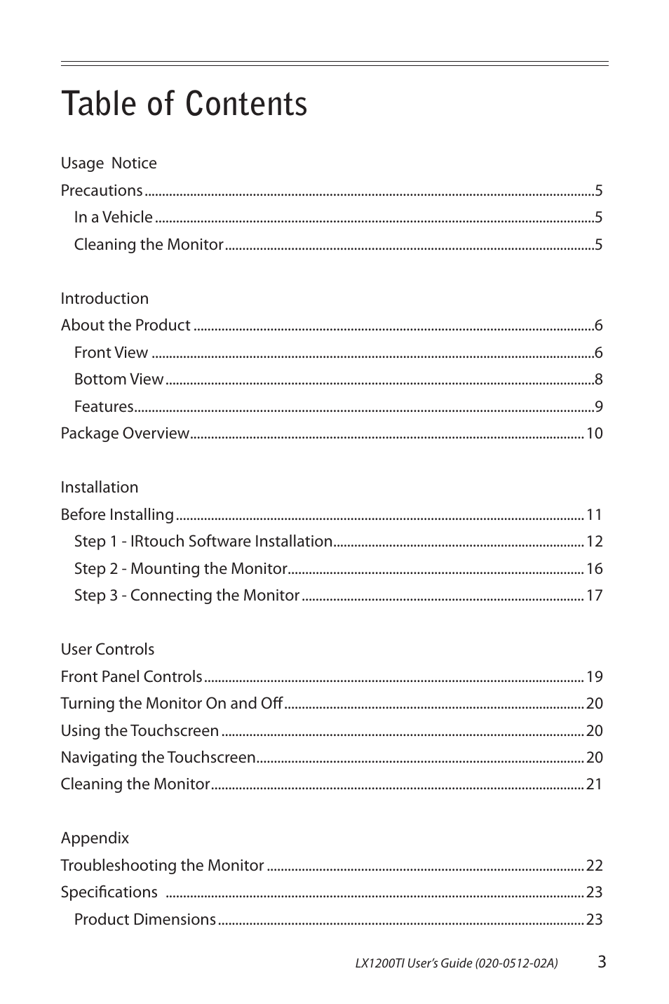 Planar LX1200TI User Manual | Page 3 / 29