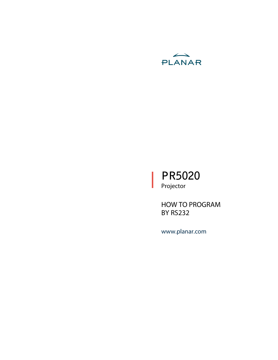 Planar PR Line PR5020 User Manual | 9 pages