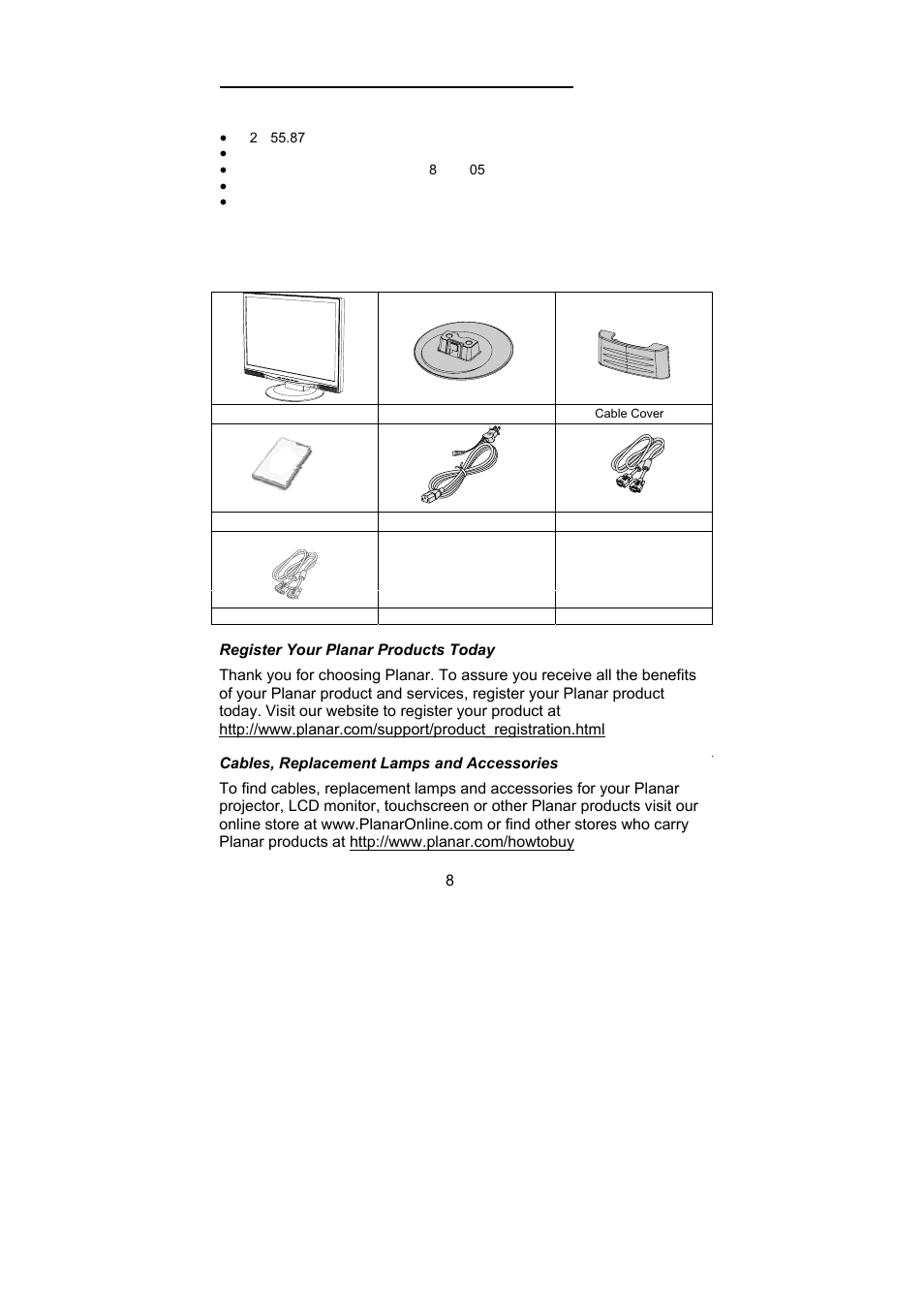 Before you operate the monitor | Planar PX2210MW User Manual | Page 10 / 25