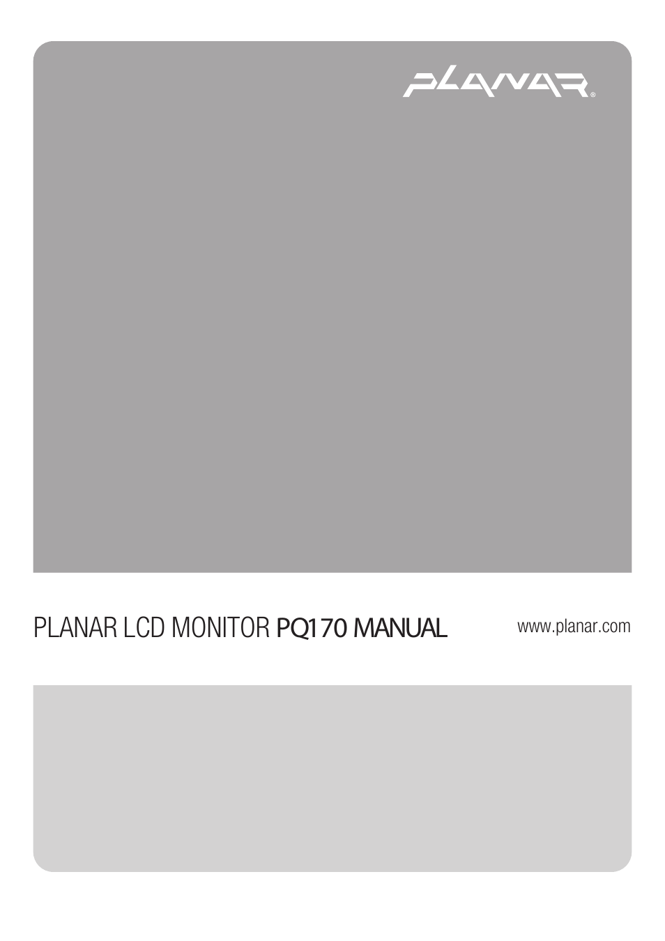 Planar PQ170 User Manual | 16 pages