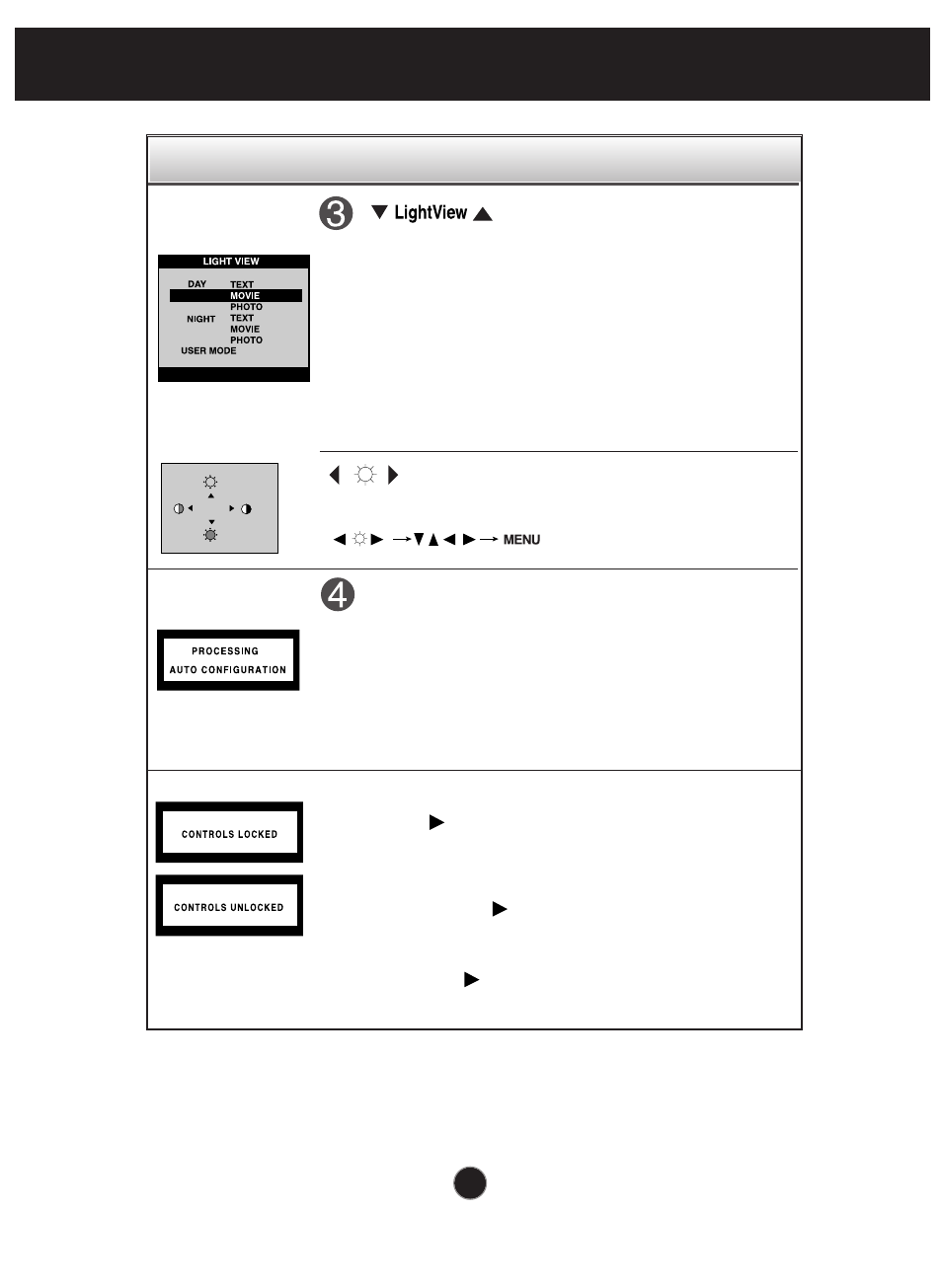 Control panel functions | Planar PQ170 User Manual | Page 7 / 16