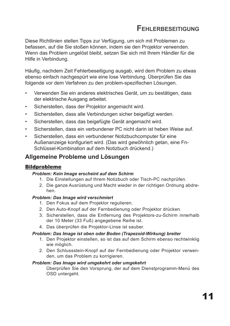 Allgemeine probleme und lösungen | Planar PD7060 User Manual | Page 37 / 152
