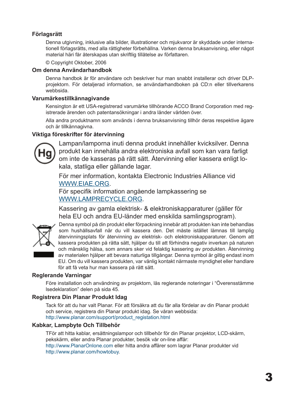 Planar PD7060 User Manual | Page 67 / 152