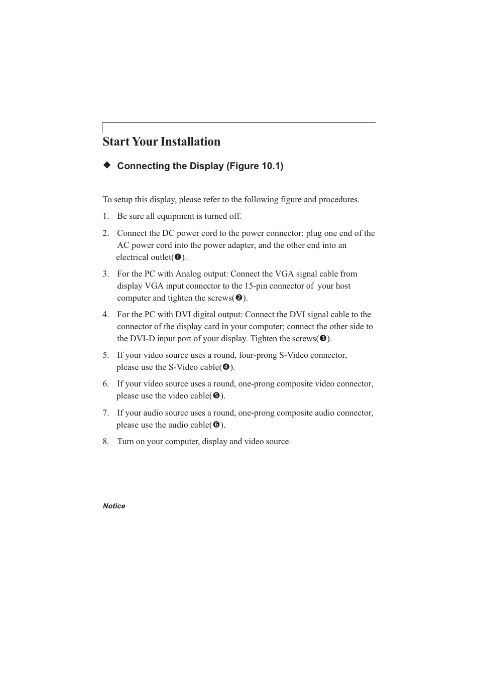 Start your installation | Planar PX212M User Manual | Page 12 / 24