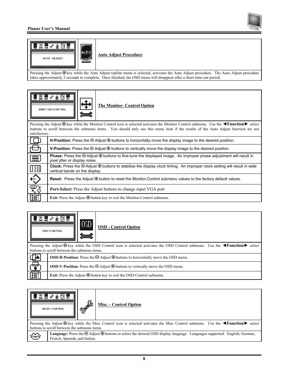 Planar PV174 User Manual | Page 14 / 20