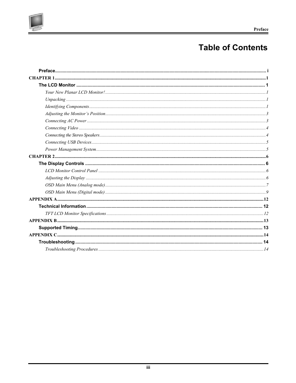 Planar PV174 User Manual | Page 5 / 20