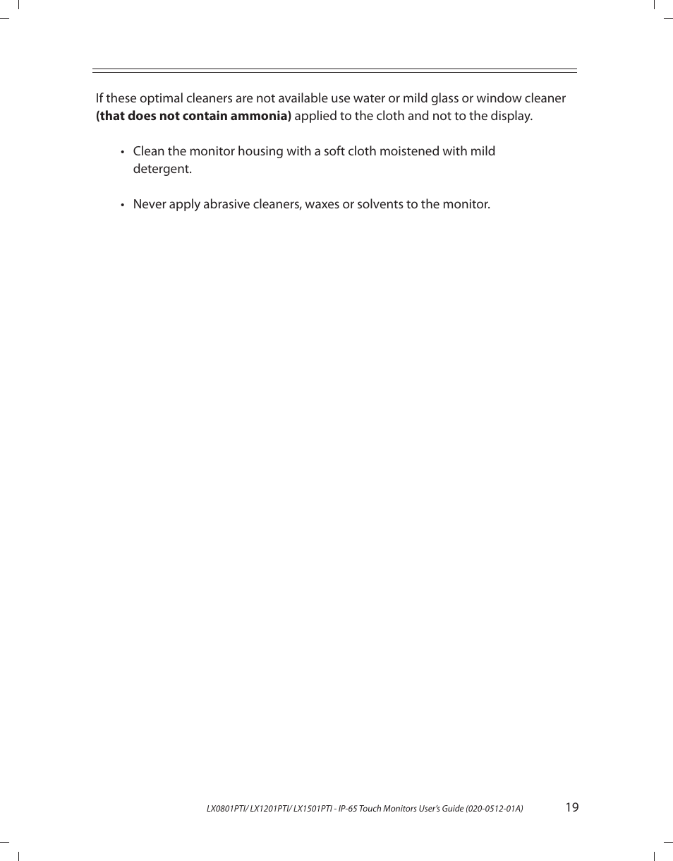 Planar LX1201PTI User Manual | Page 19 / 27