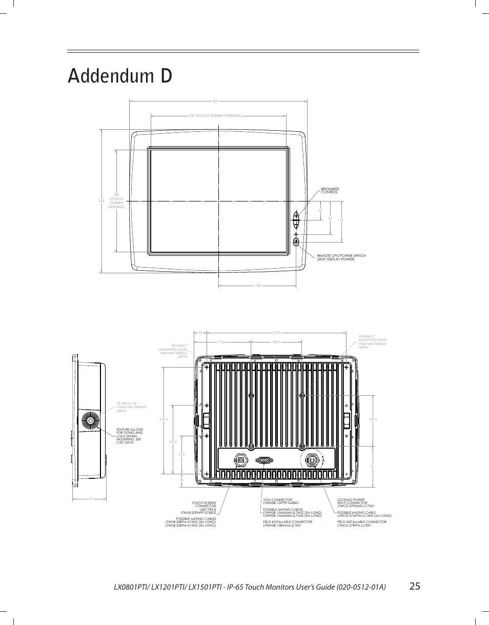 Addendum d | Planar LX1201PTI User Manual | Page 25 / 27