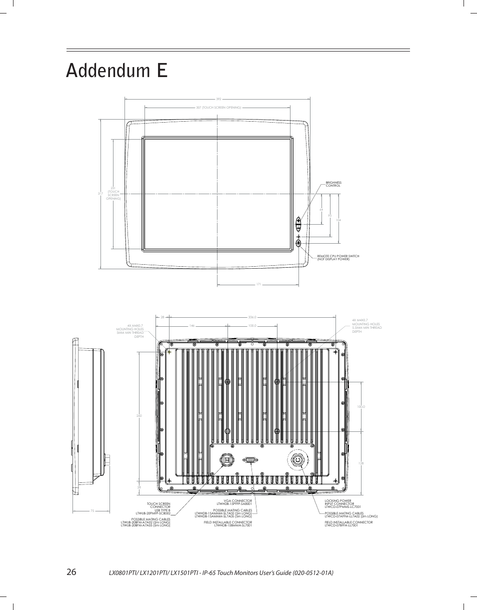 Addendum e | Planar LX1201PTI User Manual | Page 26 / 27
