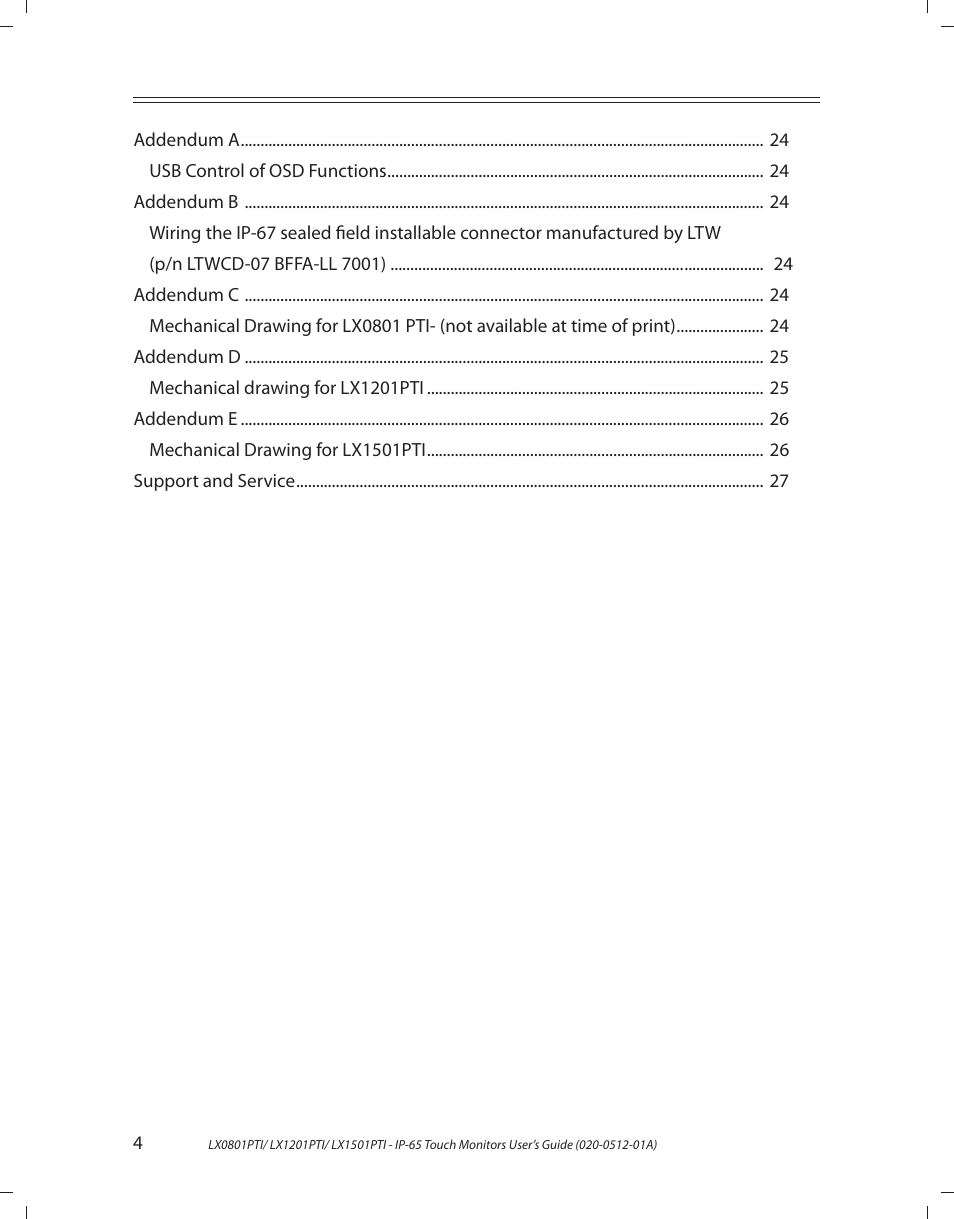 Planar LX1201PTI User Manual | Page 4 / 27