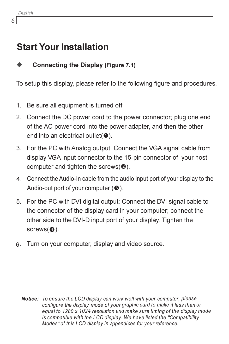 Start your installation | Planar PX1710M User Manual | Page 8 / 20