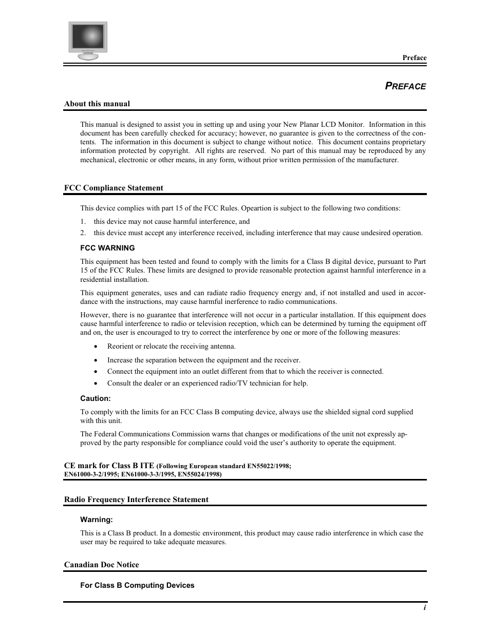 Planar FWT1503Z User Manual | Page 3 / 18