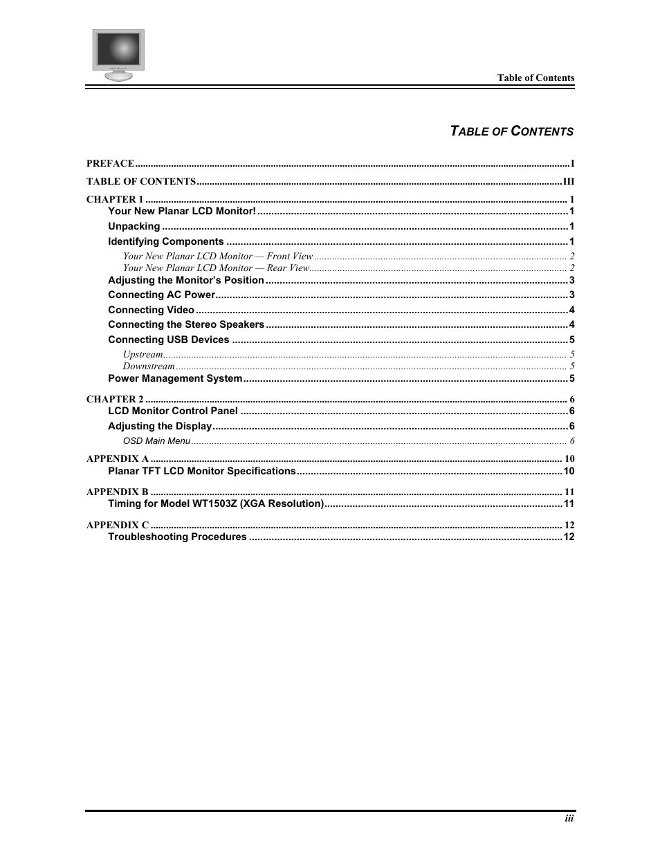 Planar FWT1503Z User Manual | Page 5 / 18