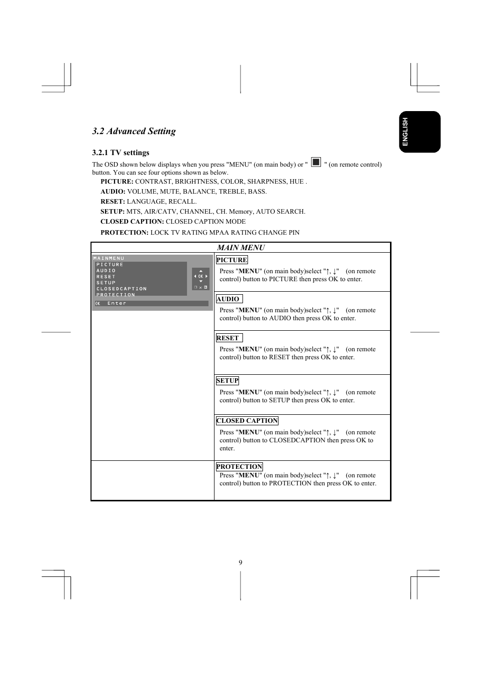 2 advanced setting | Planar XP17W User Manual | Page 10 / 21