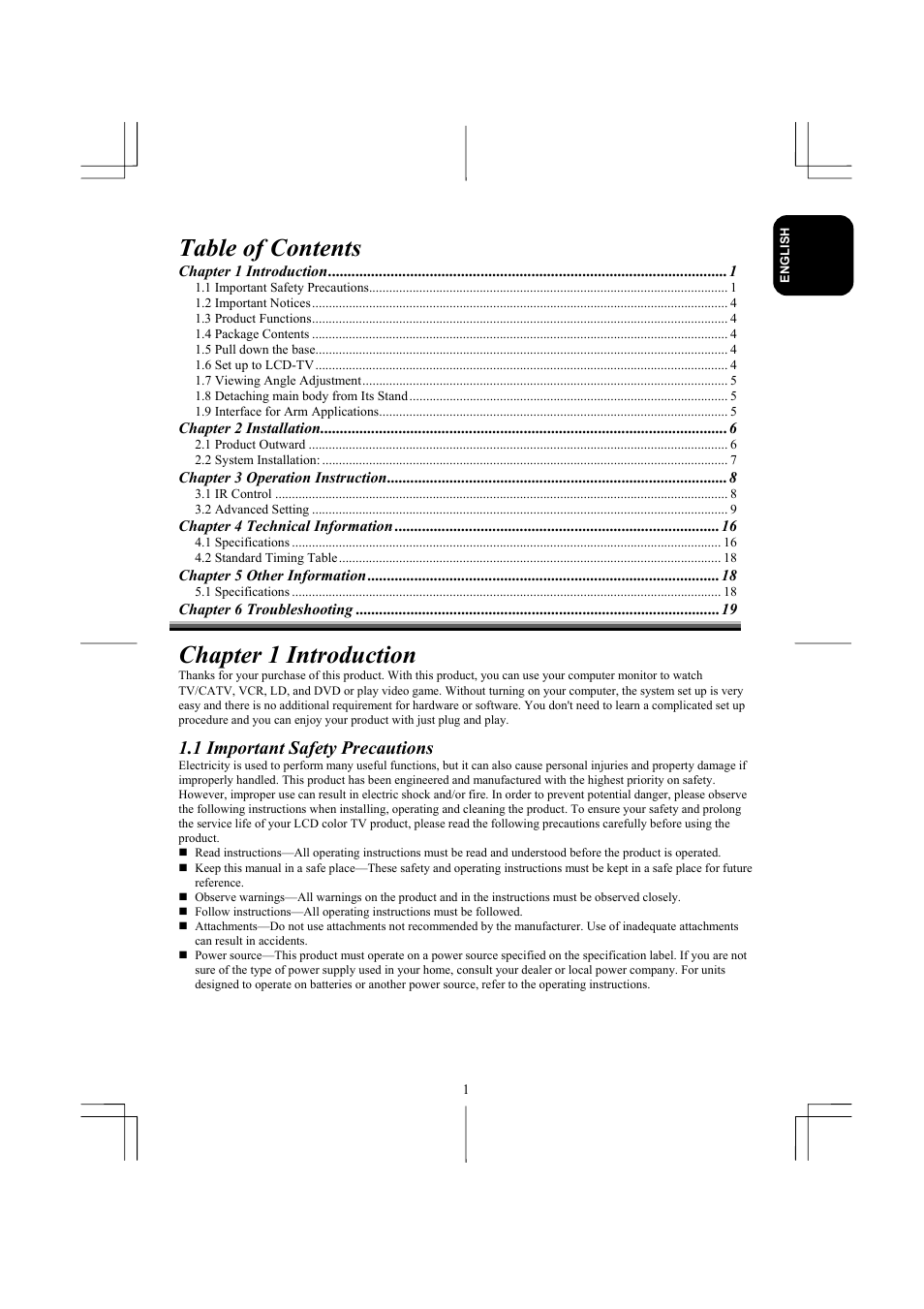 Planar XP17W User Manual | Page 2 / 21