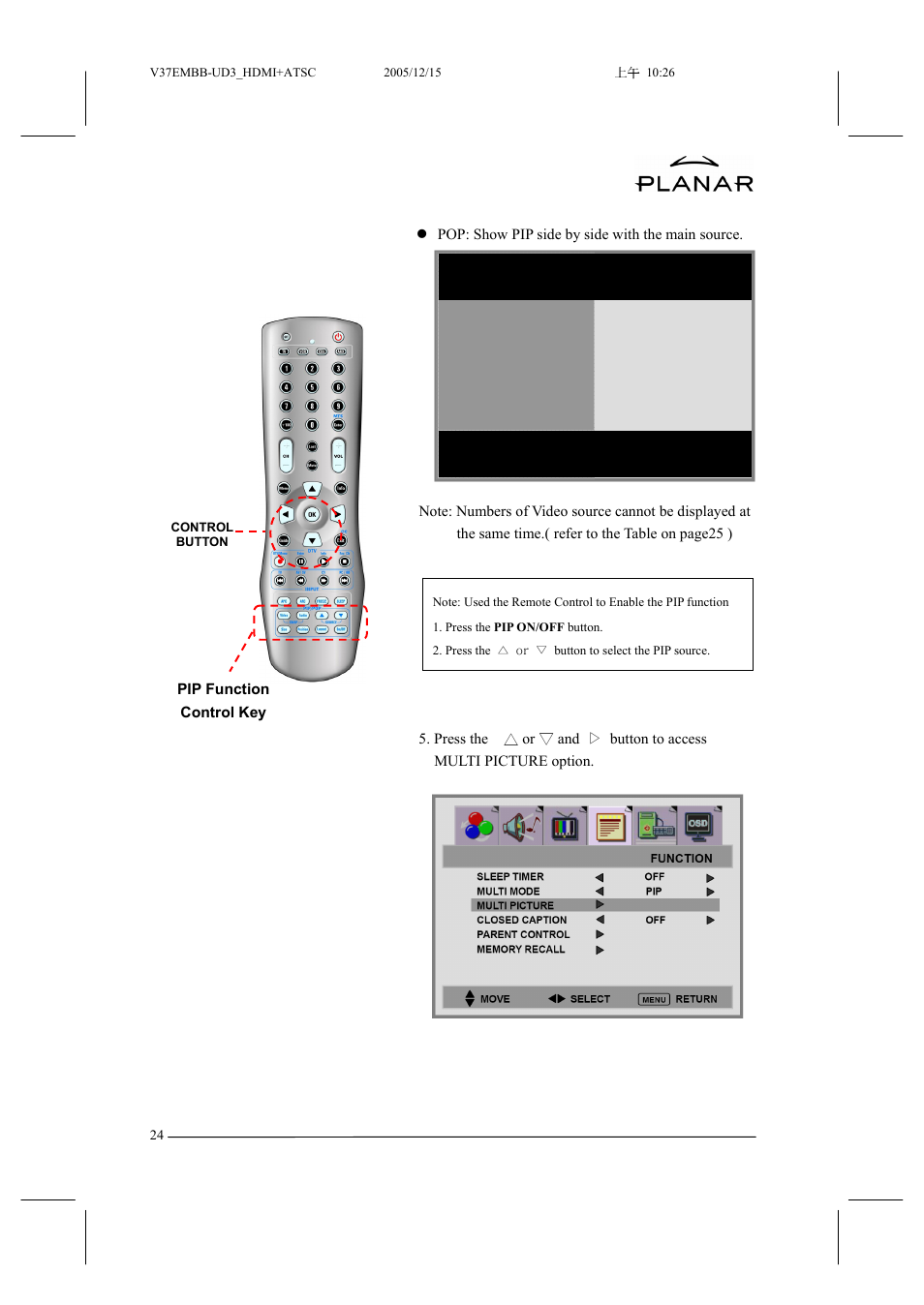 Planar XP37W User Manual | Page 25 / 70