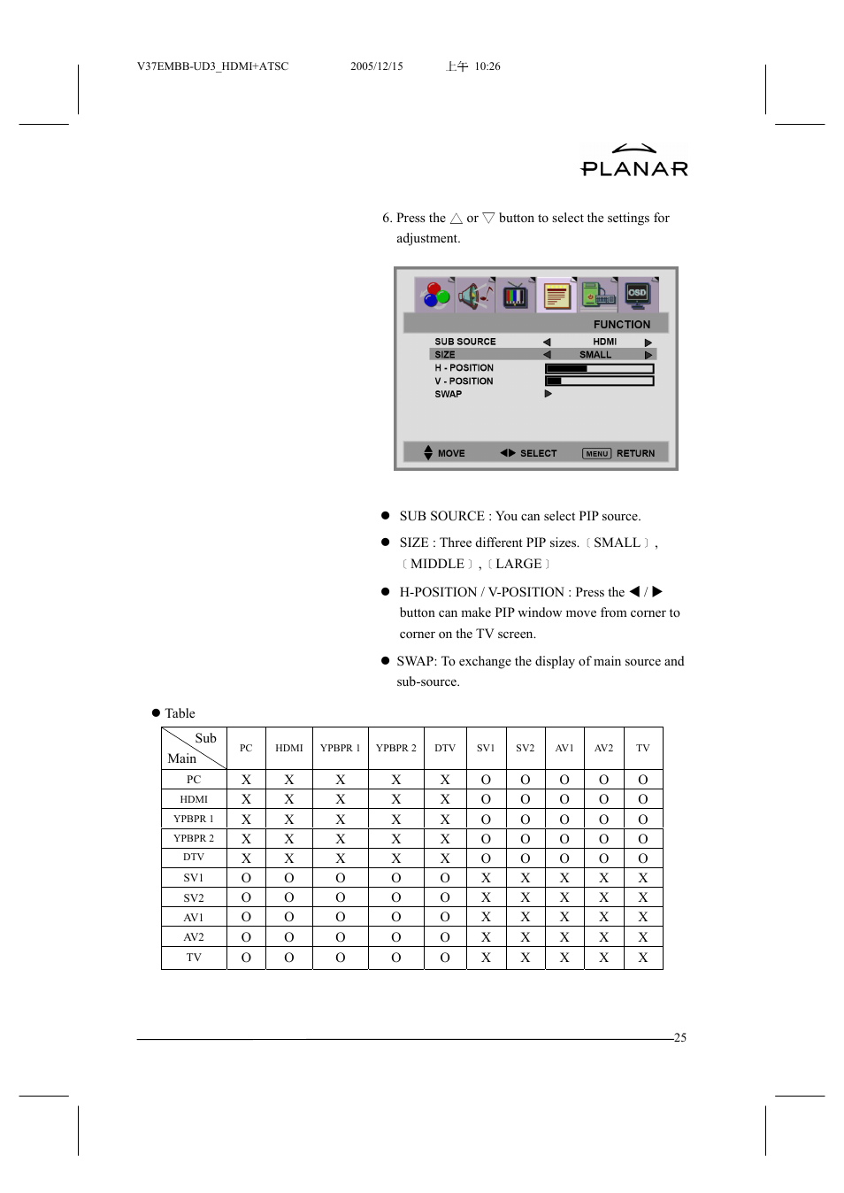 Planar XP37W User Manual | Page 26 / 70