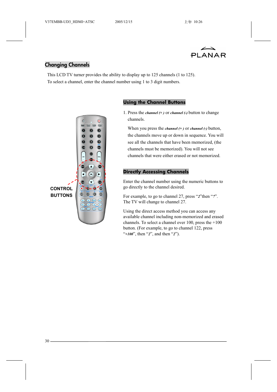 Planar XP37W User Manual | Page 31 / 70