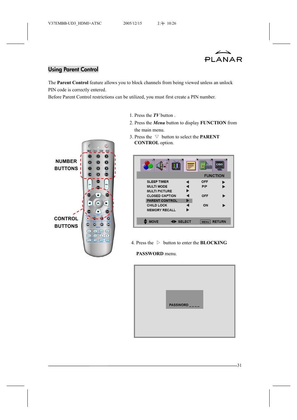 Planar XP37W User Manual | Page 32 / 70