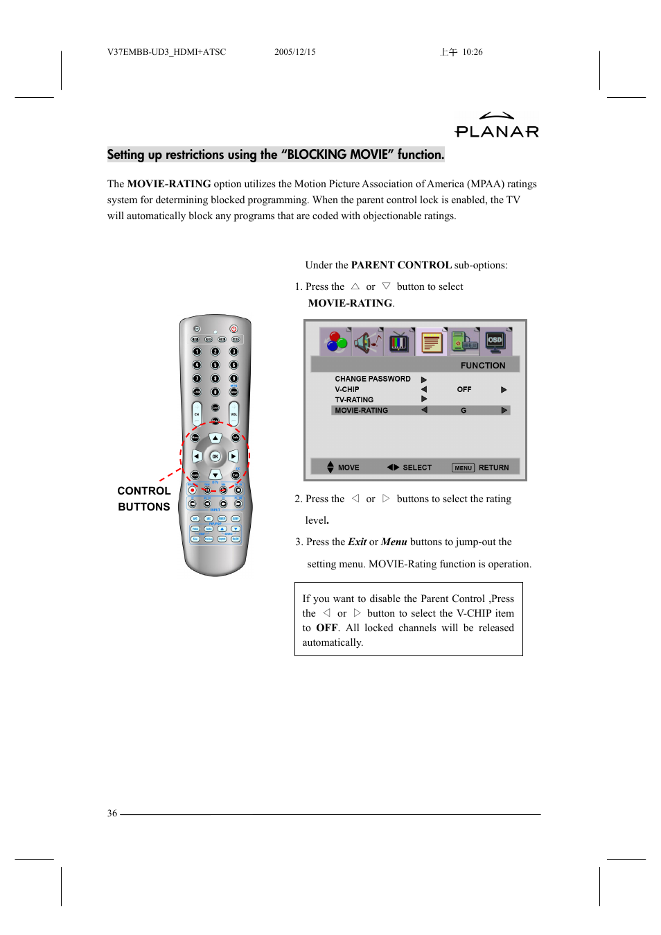Planar XP37W User Manual | Page 37 / 70