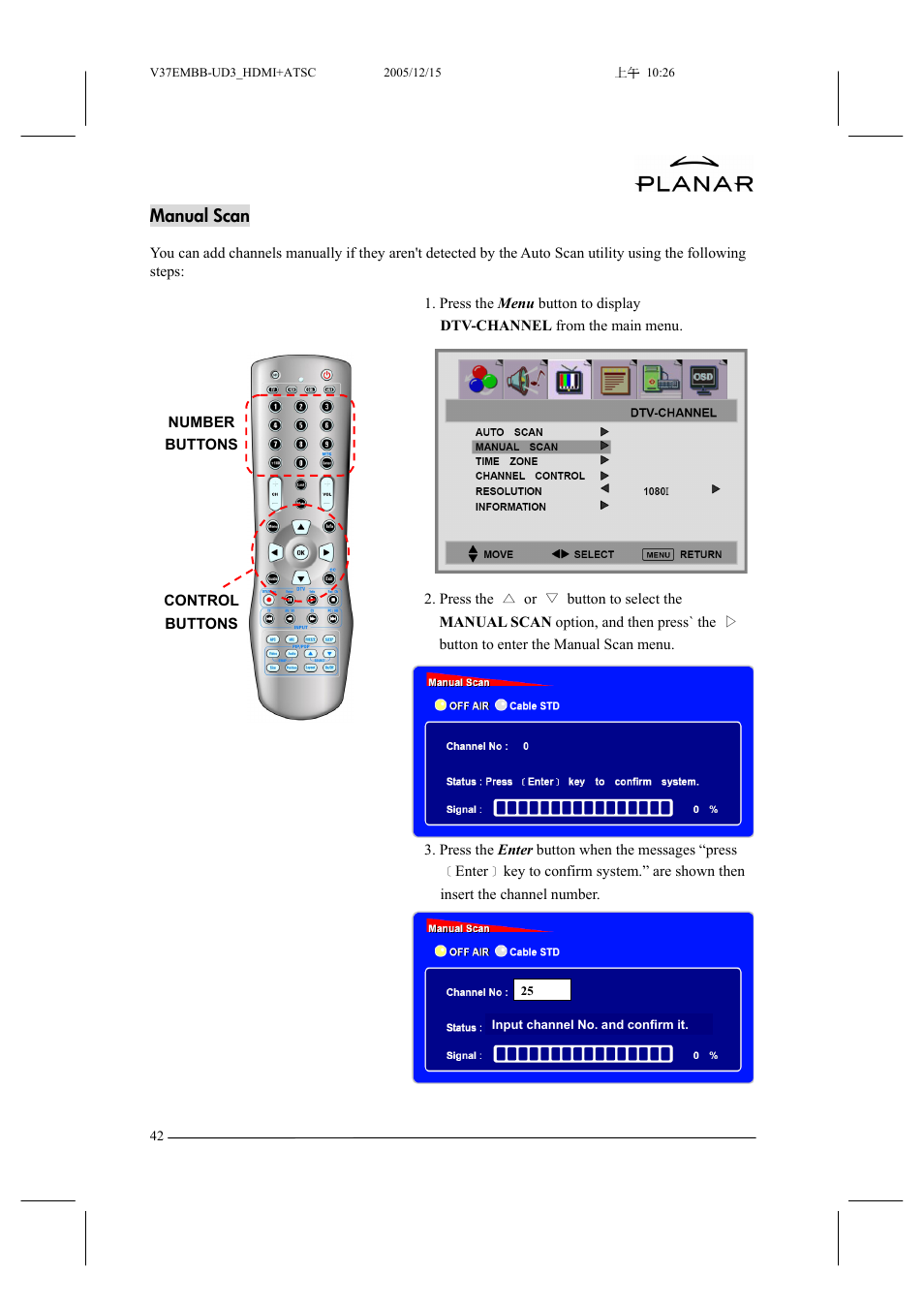 Manual scan | Planar XP37W User Manual | Page 43 / 70