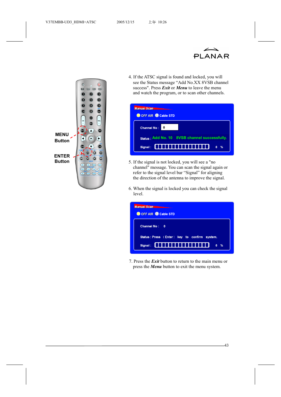 Planar XP37W User Manual | Page 44 / 70