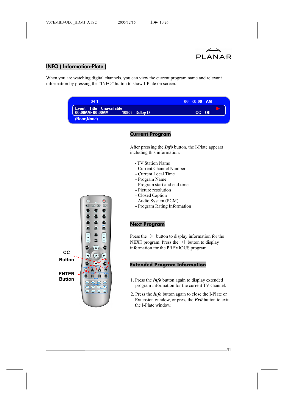 Planar XP37W User Manual | Page 52 / 70