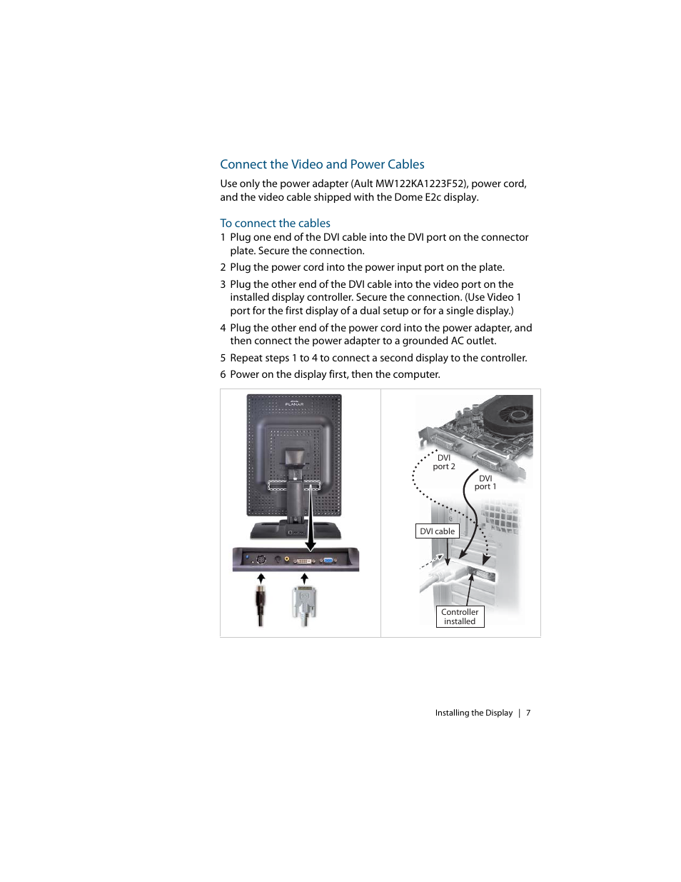 Connect the video and power cables | Planar E2C User Manual | Page 17 / 38