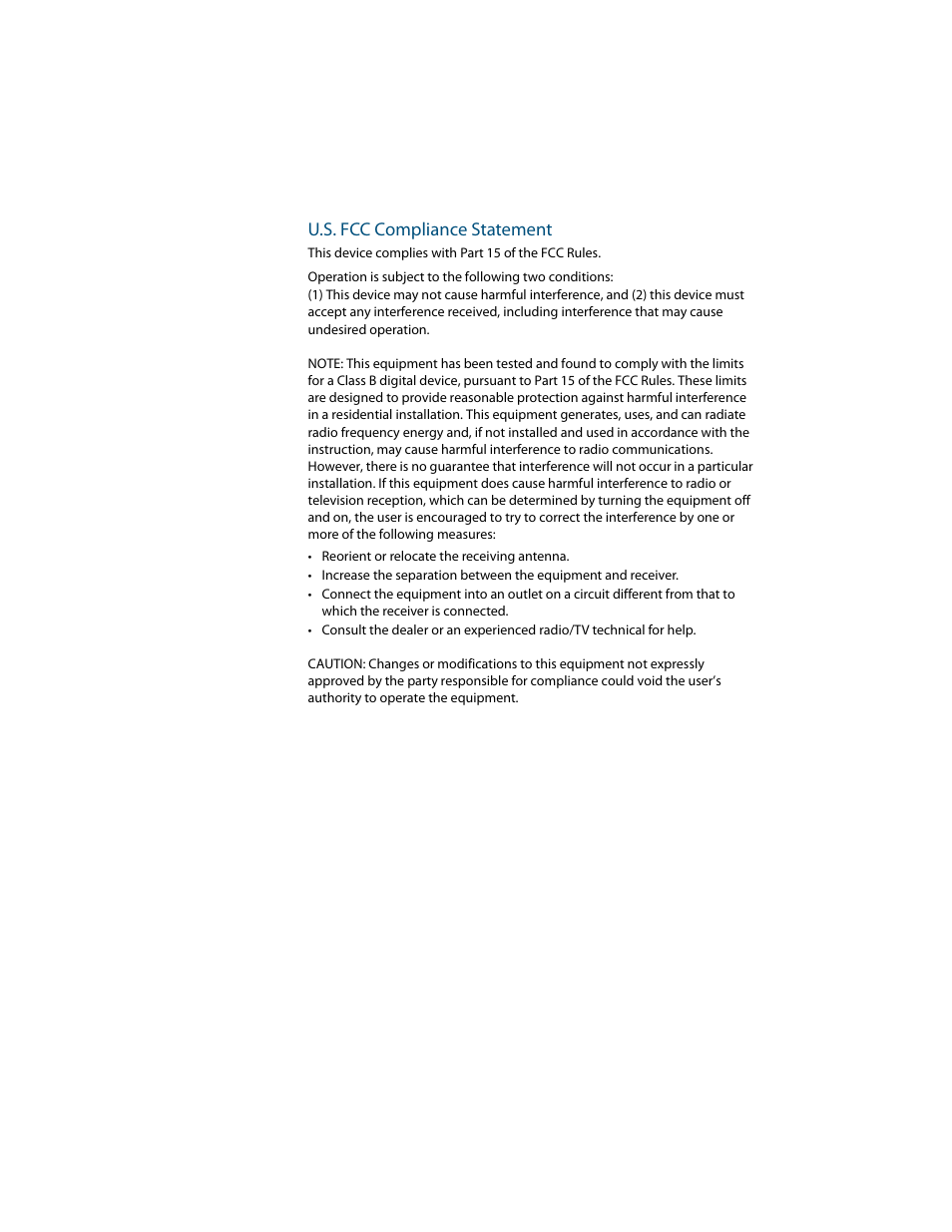 U.s. fcc compliance statement | Planar E2C User Manual | Page 33 / 38