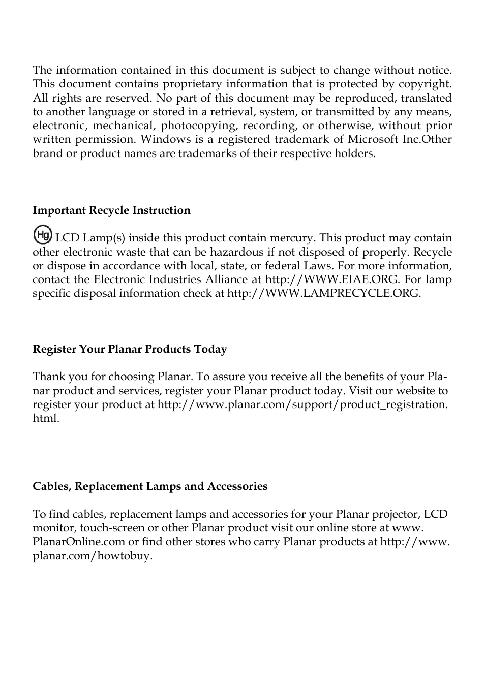Planar PR6020 User Manual | Page 2 / 36