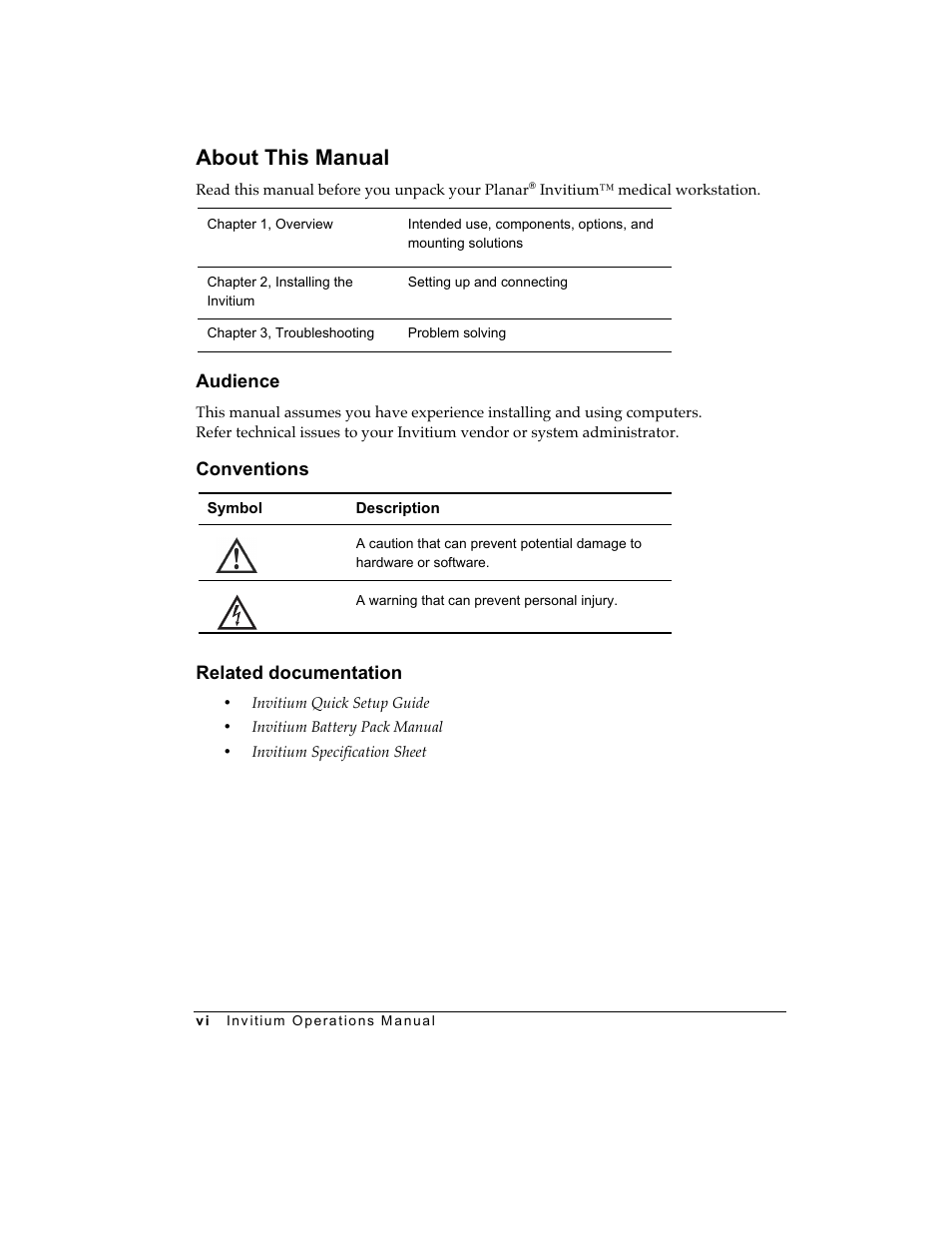 About this manual | Planar Tn4 User Manual | Page 6 / 27