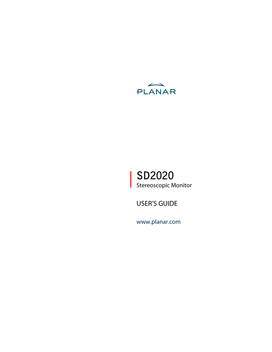 Planar SD2020 User Manual | 20 pages