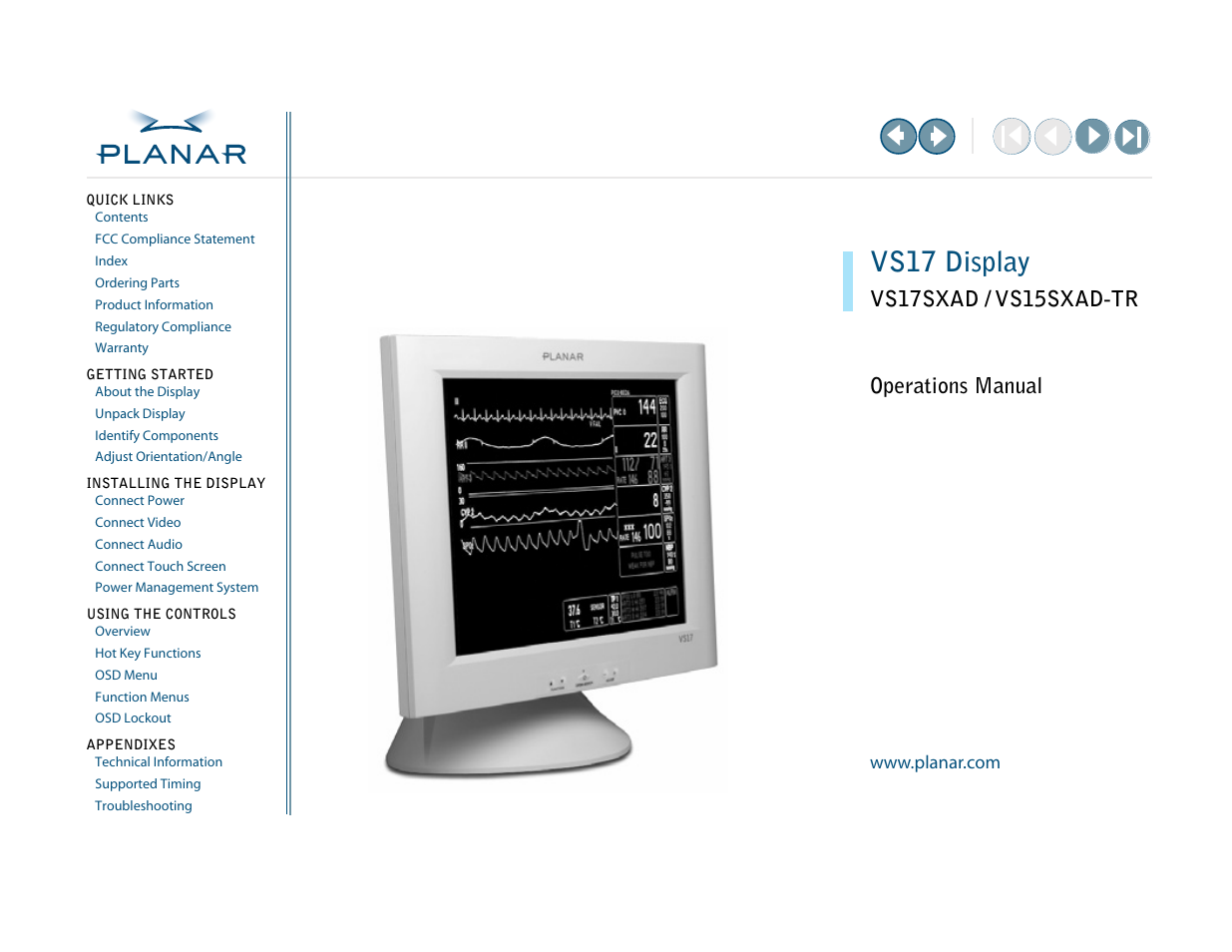 Planar VS17SXAD User Manual | 40 pages