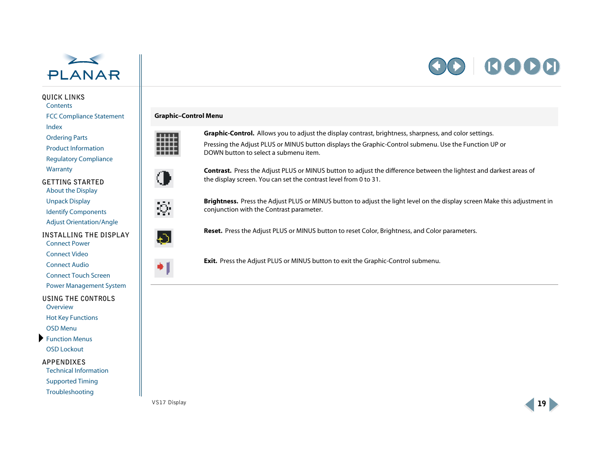 Planar VS17SXAD User Manual | Page 28 / 40