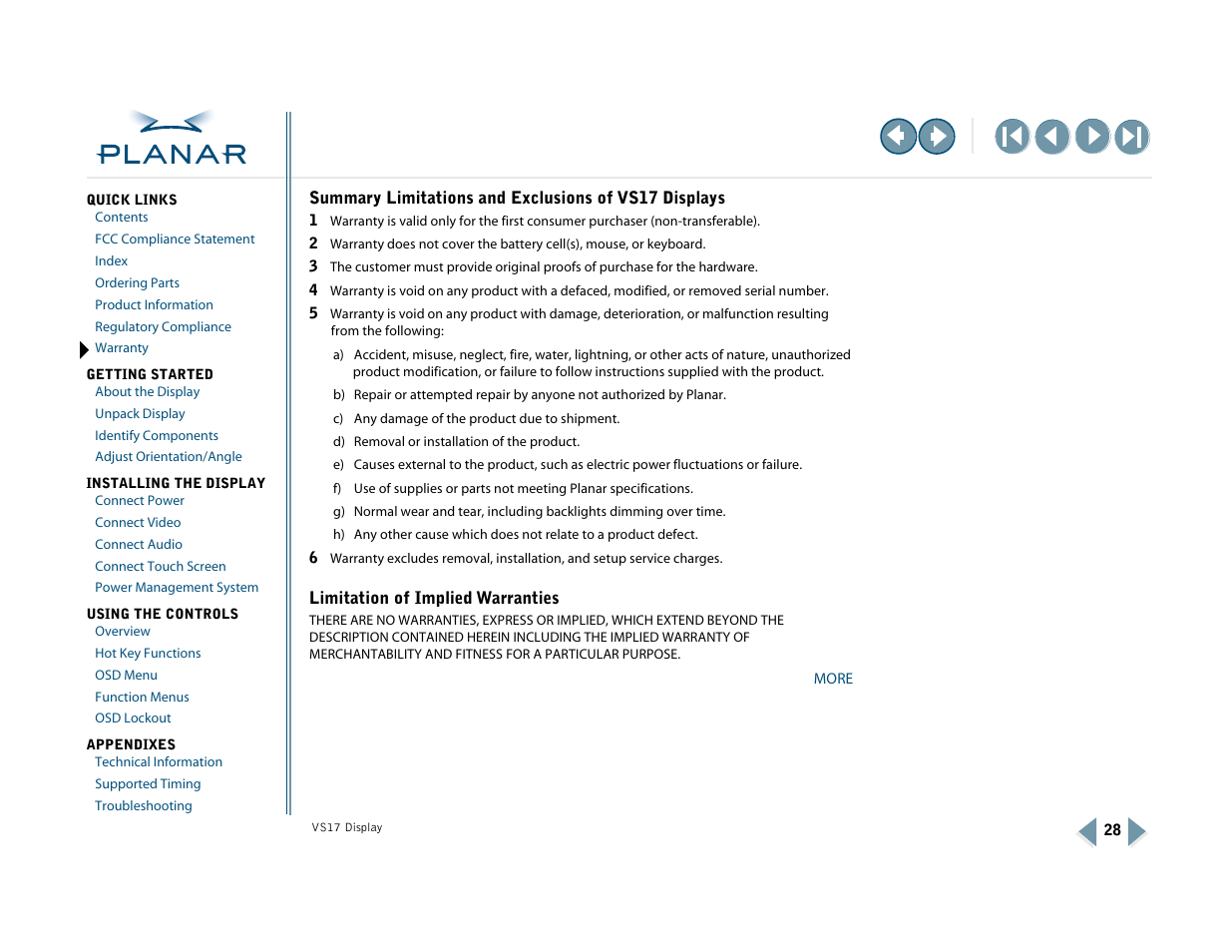More | Planar VS17SXAD User Manual | Page 37 / 40