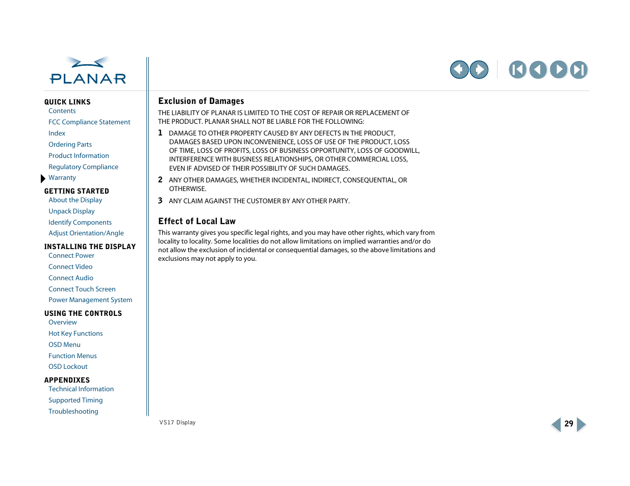 More | Planar VS17SXAD User Manual | Page 38 / 40