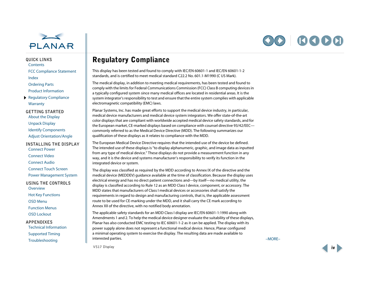 Regulatory compliance | Planar VS17SXAD User Manual | Page 4 / 40