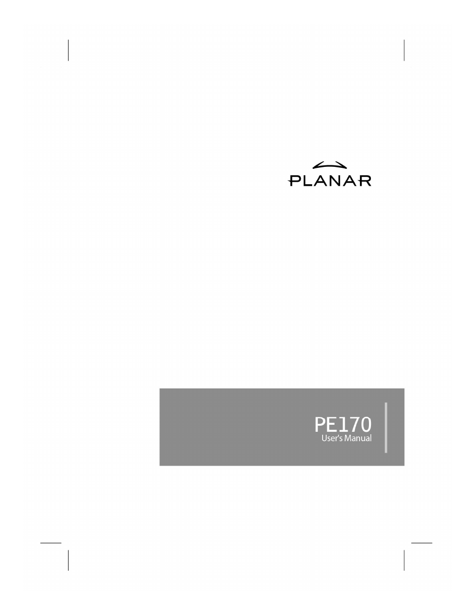 Planar PE170 User Manual | 9 pages