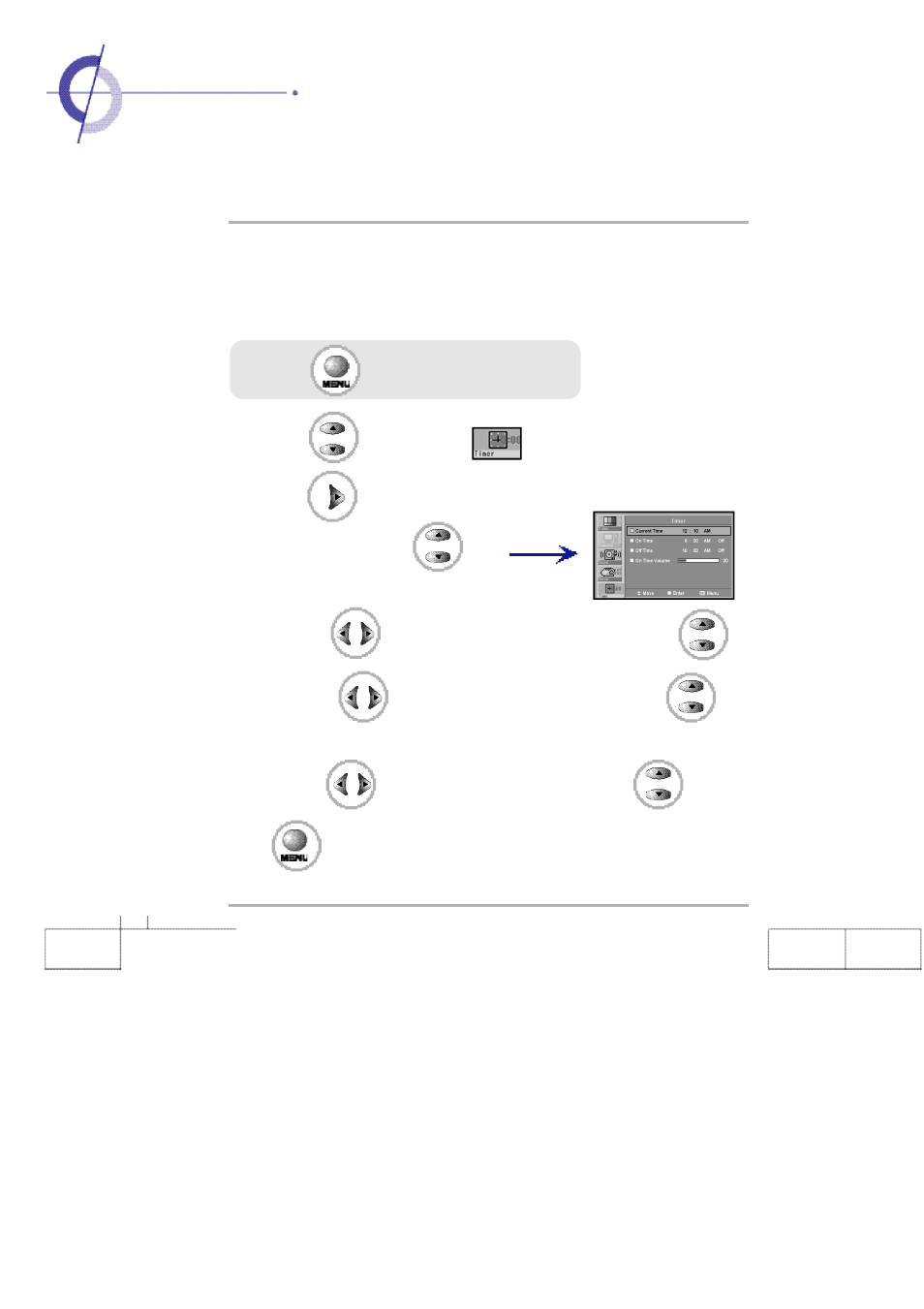 Current time setting time setting | Planar PDP 60B User Manual | Page 44 / 53