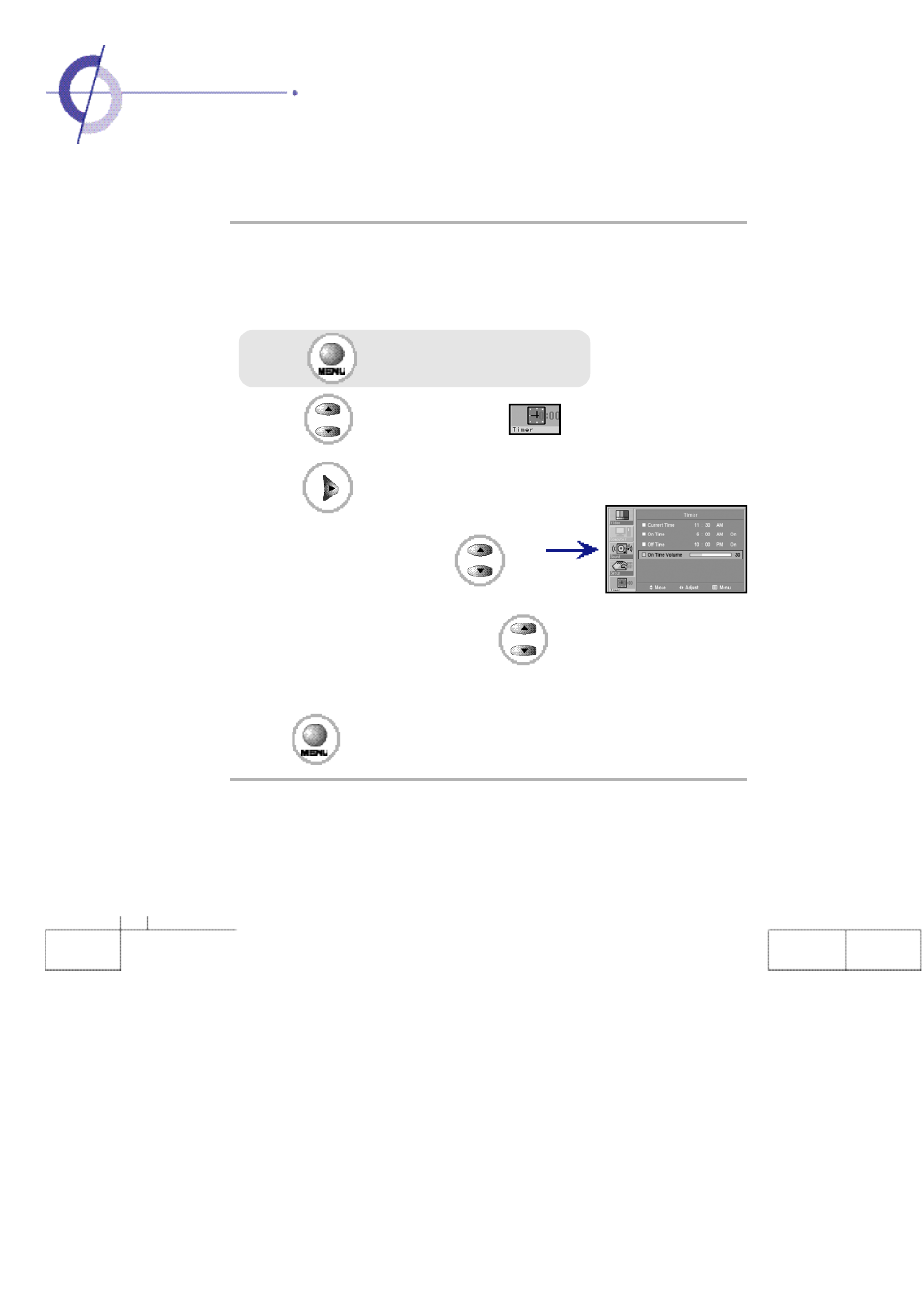 On time volume setting sleep time setting | Planar PDP 60B User Manual | Page 46 / 53