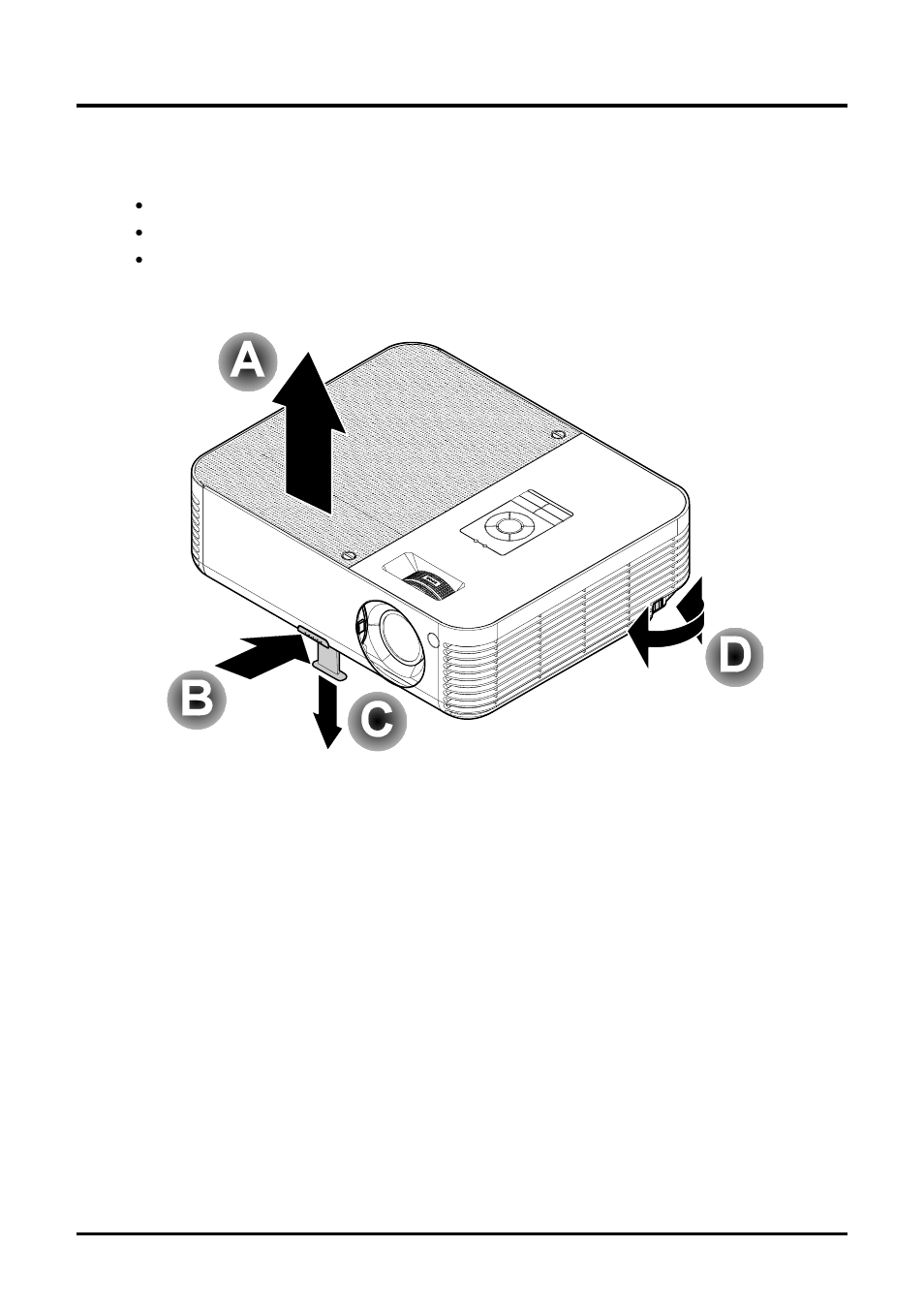 Adjusting the projector level, Djusting the, Rojector | Evel | Planar PR Line PR5022 User Manual | Page 25 / 55