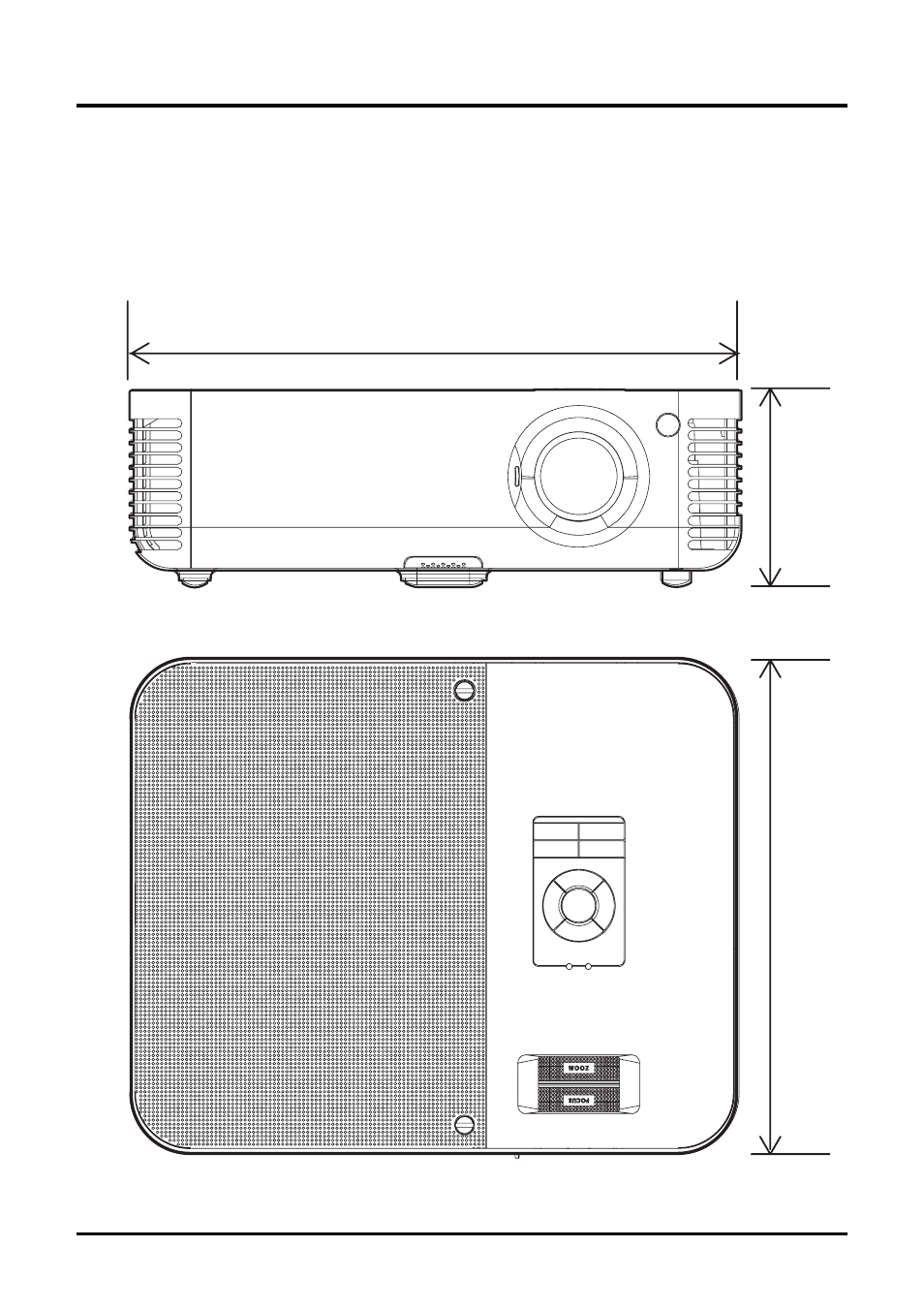 Projector dimensions, Rojector, Imensions | Planar PR Line PR5022 User Manual | Page 53 / 55