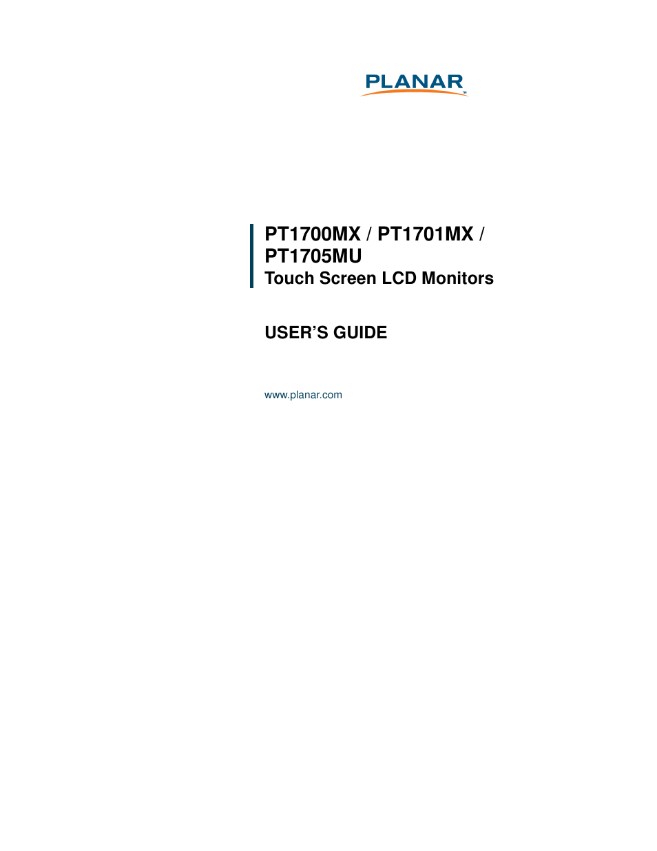 Planar PT1701MX User Manual | 30 pages